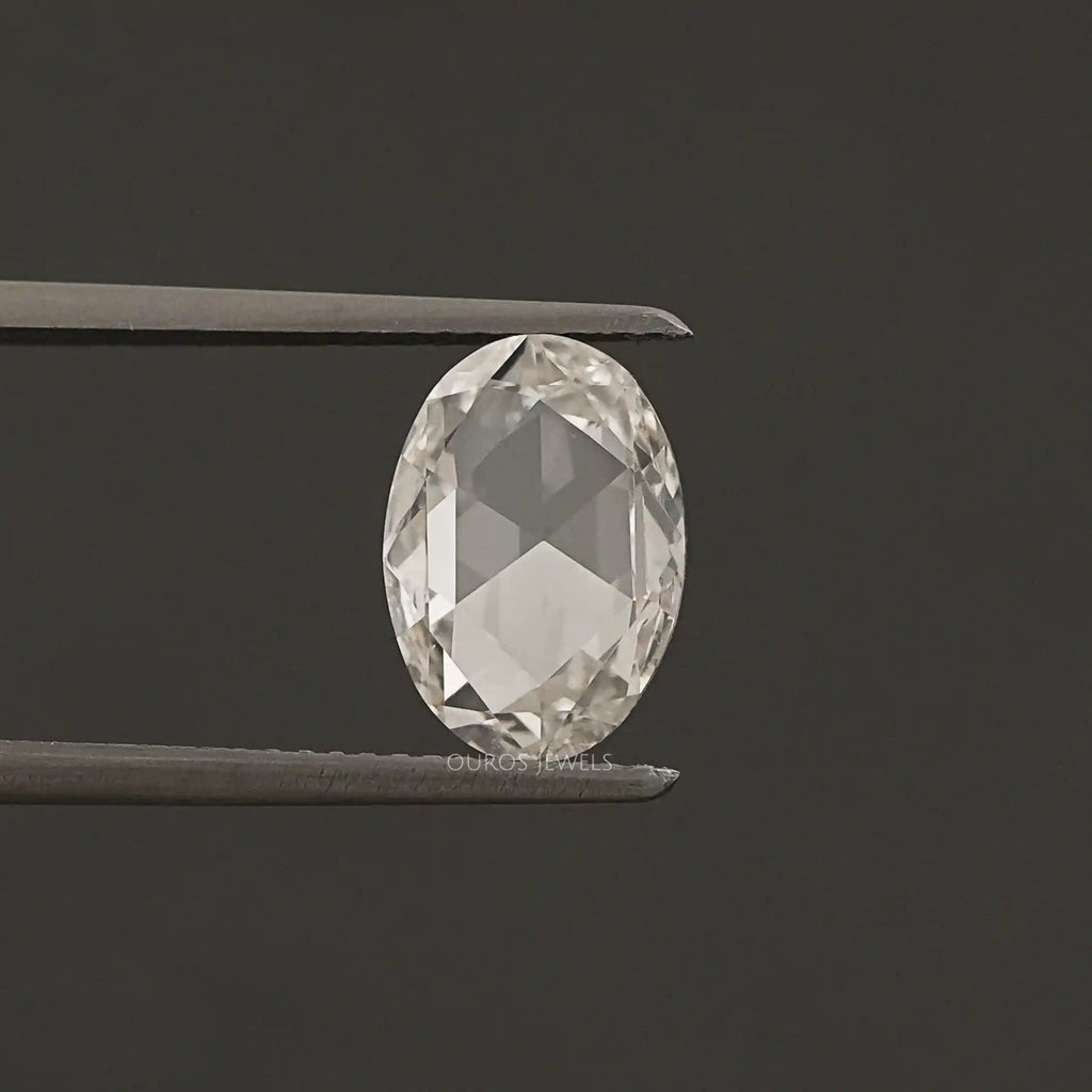 Antique Rose Cut Oval Lab Created Diamond