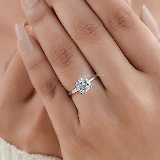 IGI Certified Cushion Cut Engagement Ring Ring