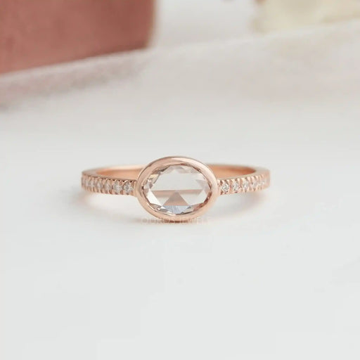 [Rose cut  accent diamond ring]-[Ouros Jewels]