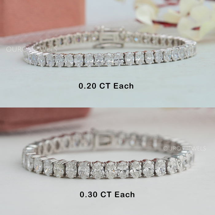 Oval Cut Lab Diamond Tennis Bracelet
