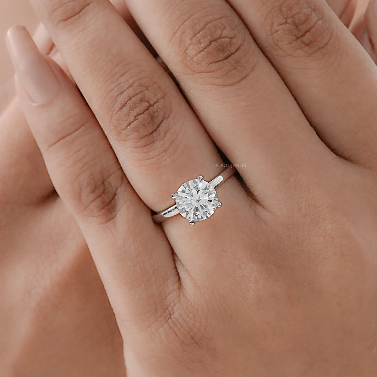 IGI Certified Round Lab Grown Diamond Solitaire Engagement Ring Ring