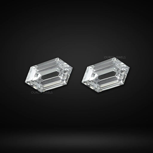 Elongated Hexagon Cut Lab Created Loose Diamond Pair