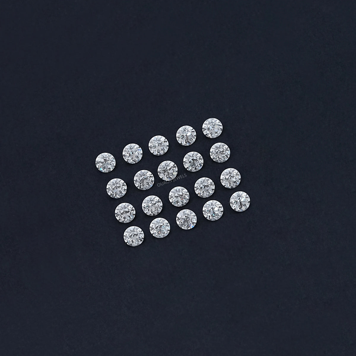Old European Round Cut Flower Pattern Diamond Loose