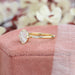 [18k Yellow Gold Solitaire Lab Grown Diamond Engagement Ring, Accents Lab Diamond]-[Ouros Jewels]