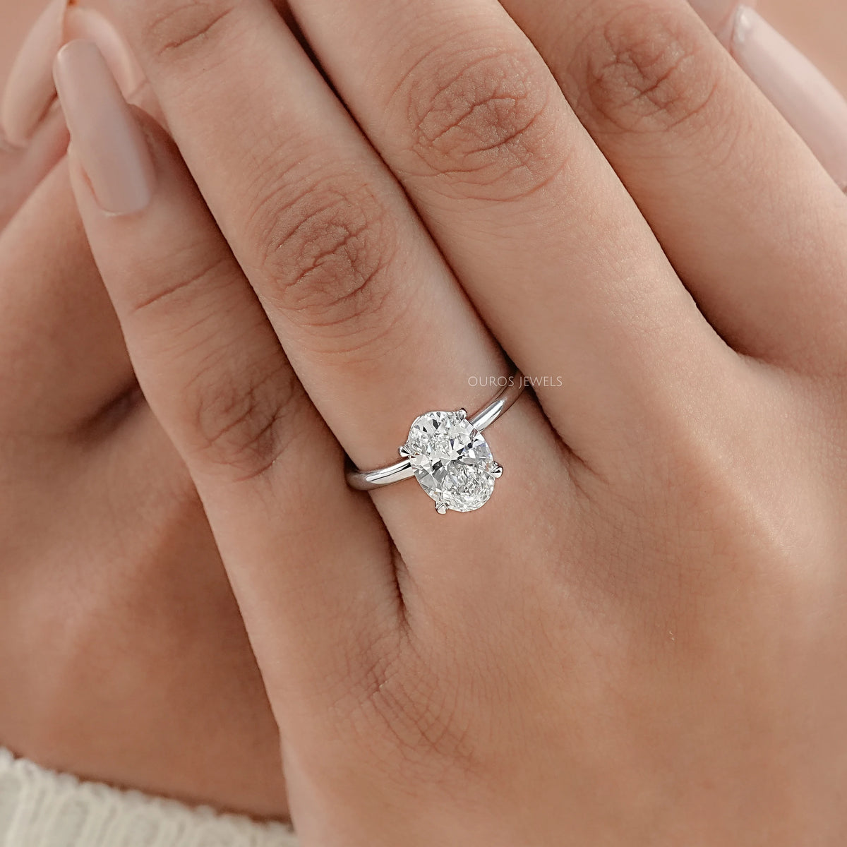 IGI Certified Oval Cut Solitaire Engagement Ring Ring