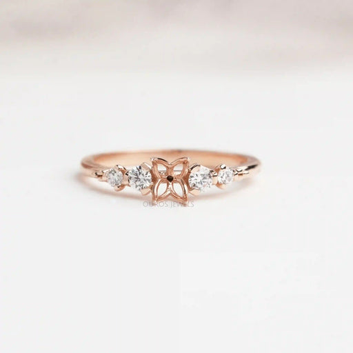 [Oval Cut Semi Mount Ring-[Ouros Jewels]