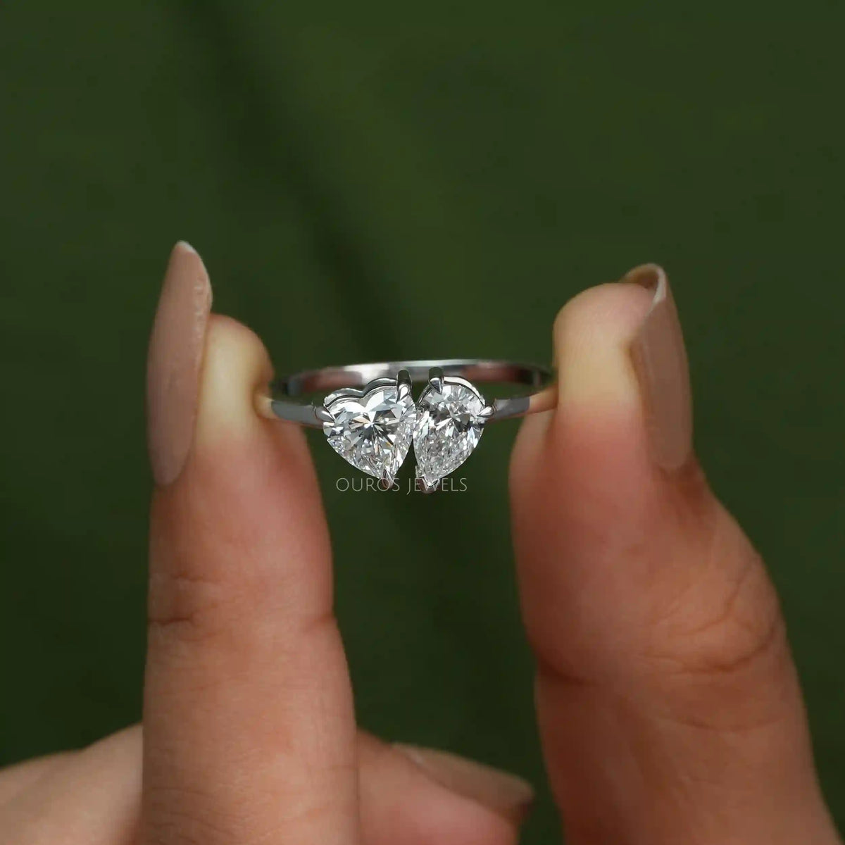Heart And Pear Lab Diamond Toi Moi Engagement Ring Rings