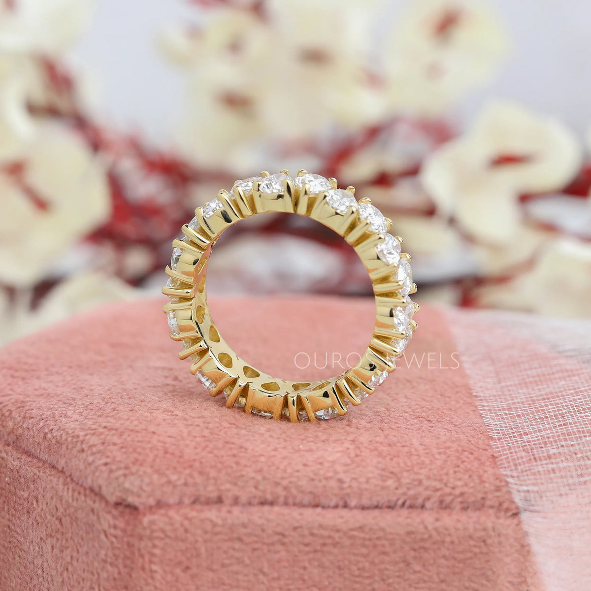 Pear Cut Lab Diamond Full Eternity Wedding Band Rings