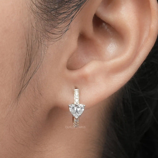 [Pear Diamond Hoop Earrings]-[Ouos Jewels]