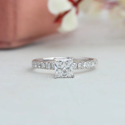 [Princess Cut Lab Grown Diamond Solitaire Ring]-[Ouros Jewels]