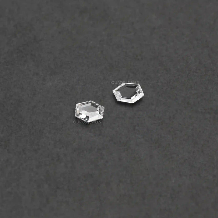[Side View of Rose Cut Hexagon Diamond]-[Ouros Jewels]