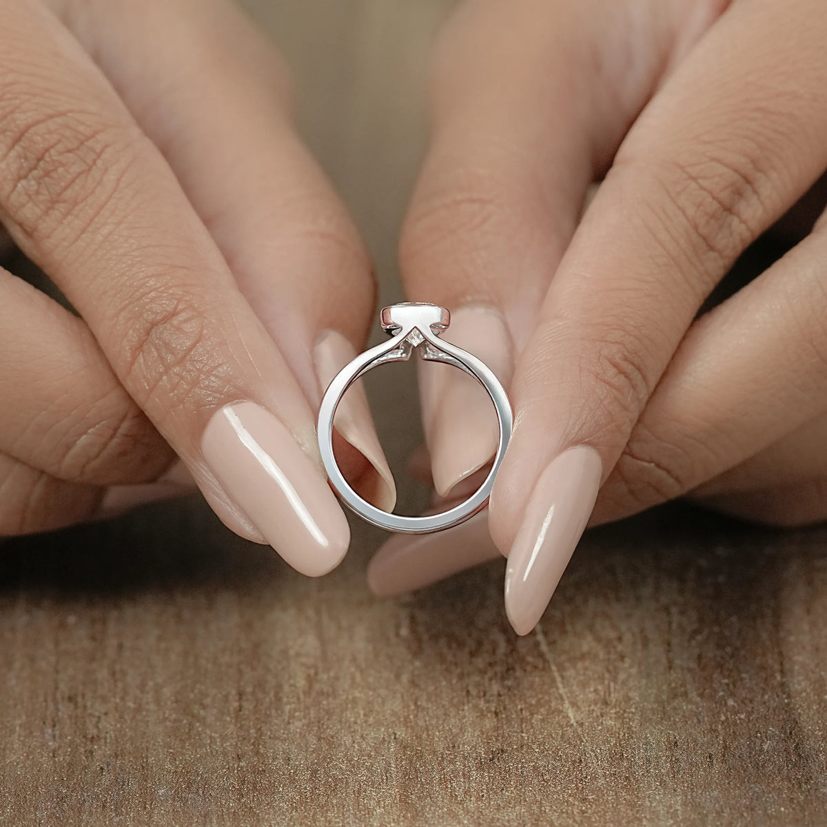 Pear Diamond Solitaire Split Shank Engagement Ring Ring
