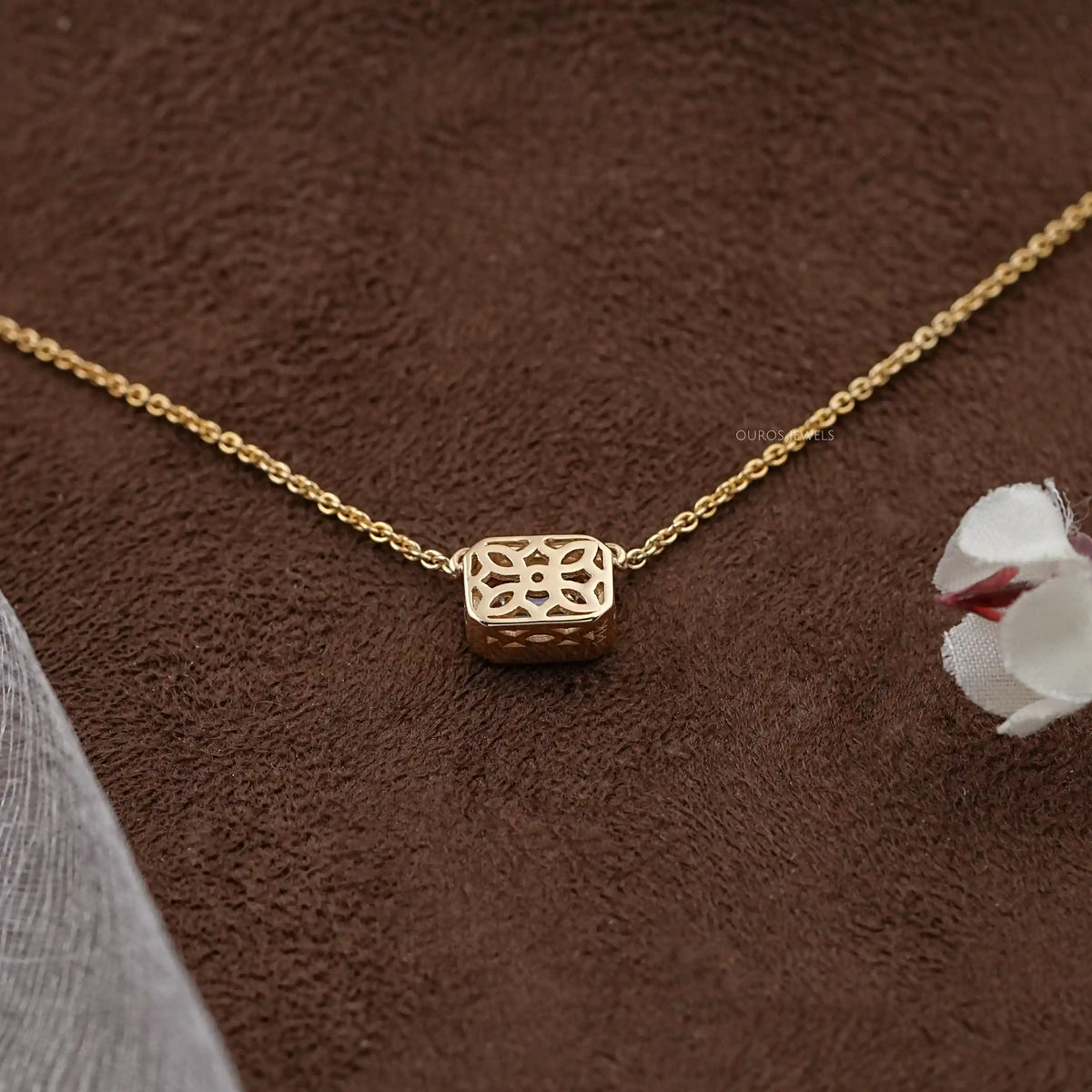 Bezel Set Pink Emerald Solitaire Pendant Necklaces