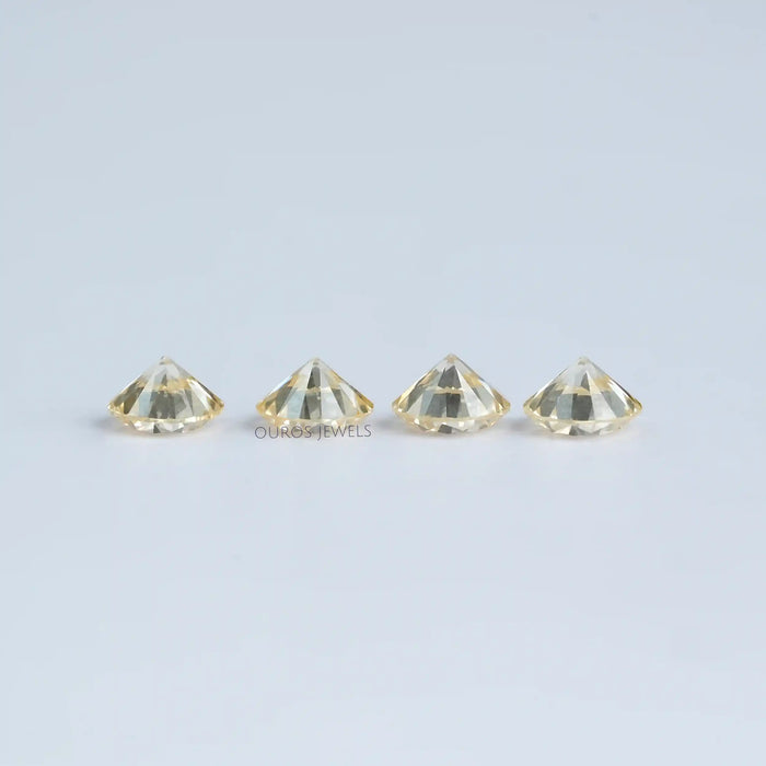 [Back Side View Of Unique Yellow Color Lab Diamonds]-[Ouros Jewels]