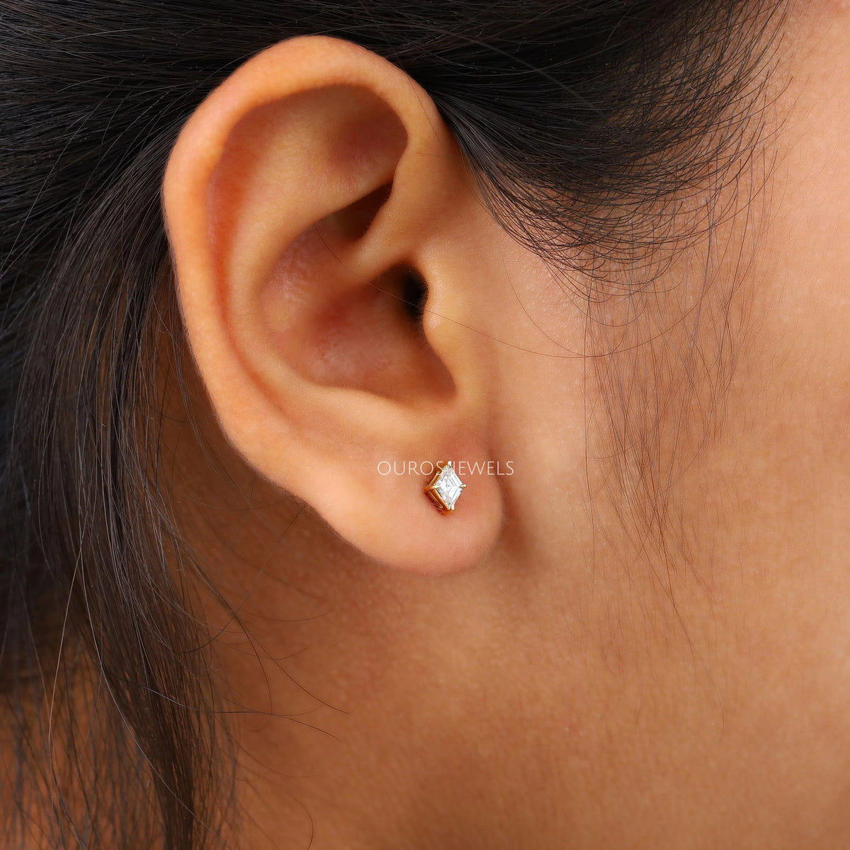 Kite Cut Lab Grown Diamond Stud Earrings