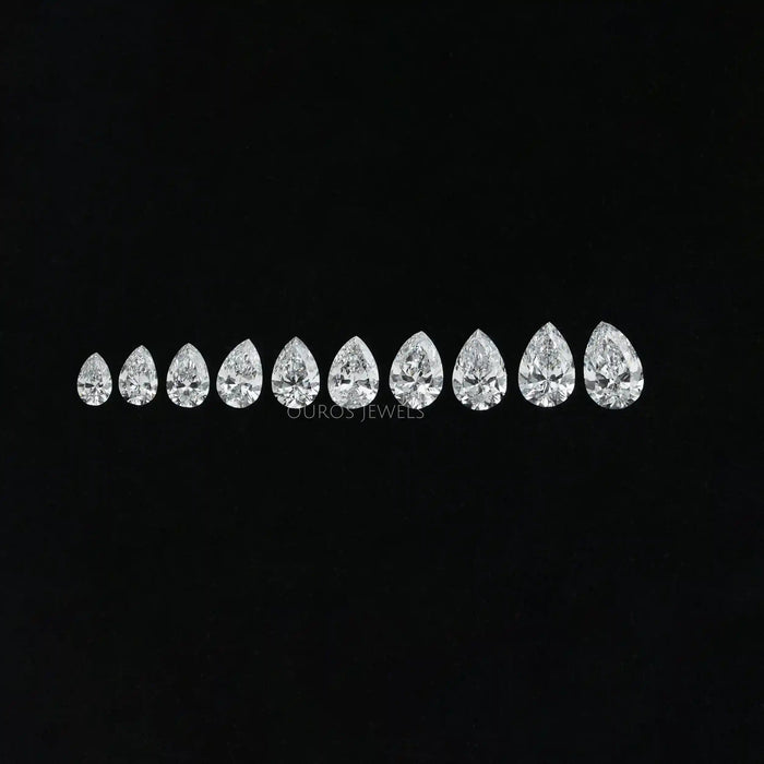 [Pear shaped loose conflict free lab diamonds]-[Ouros Jewels]