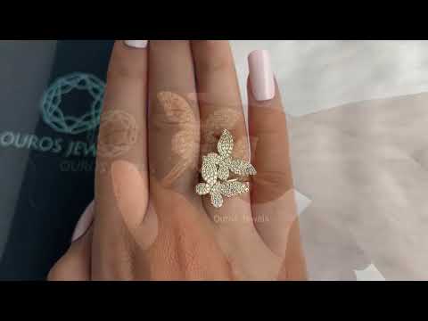 [Youtube Video of Butterfly Shape Bypass Set Engagement Ring]-[Ouros Jewels]