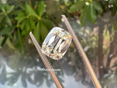 [video of old mine cushion lab grown diamond]-[ouros jewels]