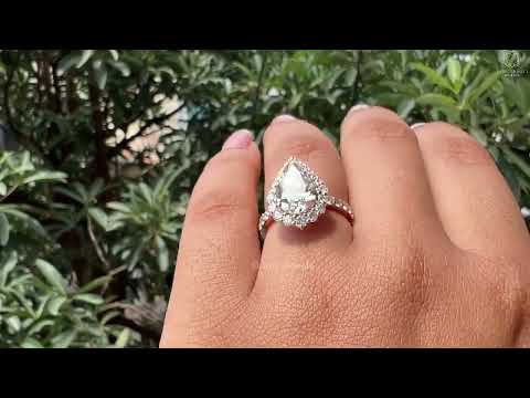 [Youtube Video of Rose Gold Pear Cut Engagement Ring for Her]-[Ouros Jewels]