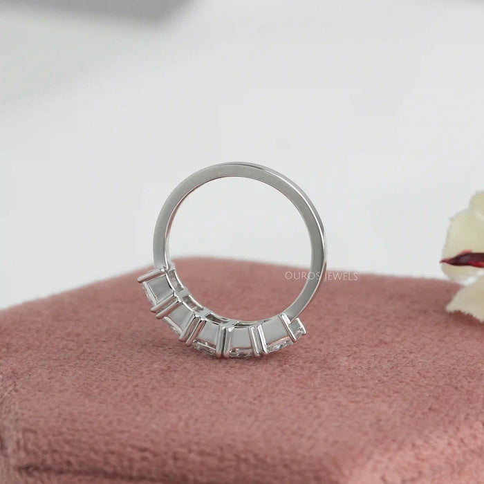 Five Stone Princess Cut Lab Diamond Ring