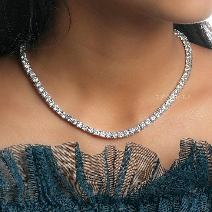 4.50 MM Round Cut Lab Diamond Necklace