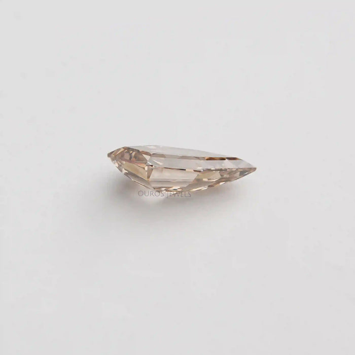 [Side View of Pear Cut Lab Grown Diamond]-[Ouros Jewels]