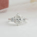 [Three Stone Oval Diamond Engagement Ring]-[Ouros Jewels]