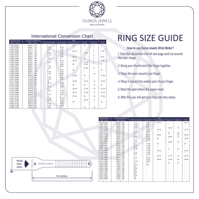 [Ring Size Chart Of Ouros]-[Ouros Jewels]