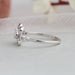 Pear cut diamond engagement ring made butterfly shape in VVS clarity and 14k solid white gold