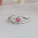 [Pink Princess Cut 0.15 Carat Diamond Halo Engagement Ring]-[Ouros Jewels]