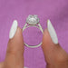 [14k White Golg Radiant Cut Halo Diamond Engagement Ring]-[Ouros Jewels]