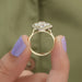 [Flower Shaped Round Diamond Engagemnet Ring In yellow Gold]-[Ouros Jewels]