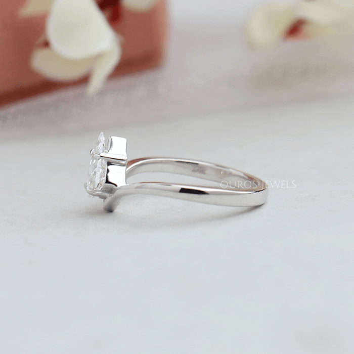 Antique Kite Cut Solitaire Diamond Ring With Curved Shank Crafted With 950 Platinum