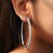 [In Ear View Of Micro Pave Round Hoop Earring] [Ouros Jewels]