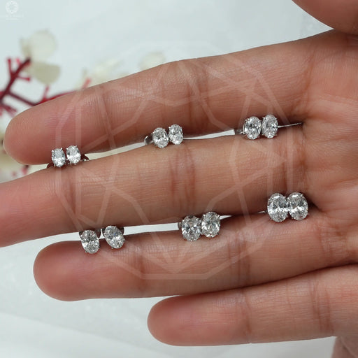 [Brilliant Oval Cut Diamond Earrings]-[Ouros jewels]