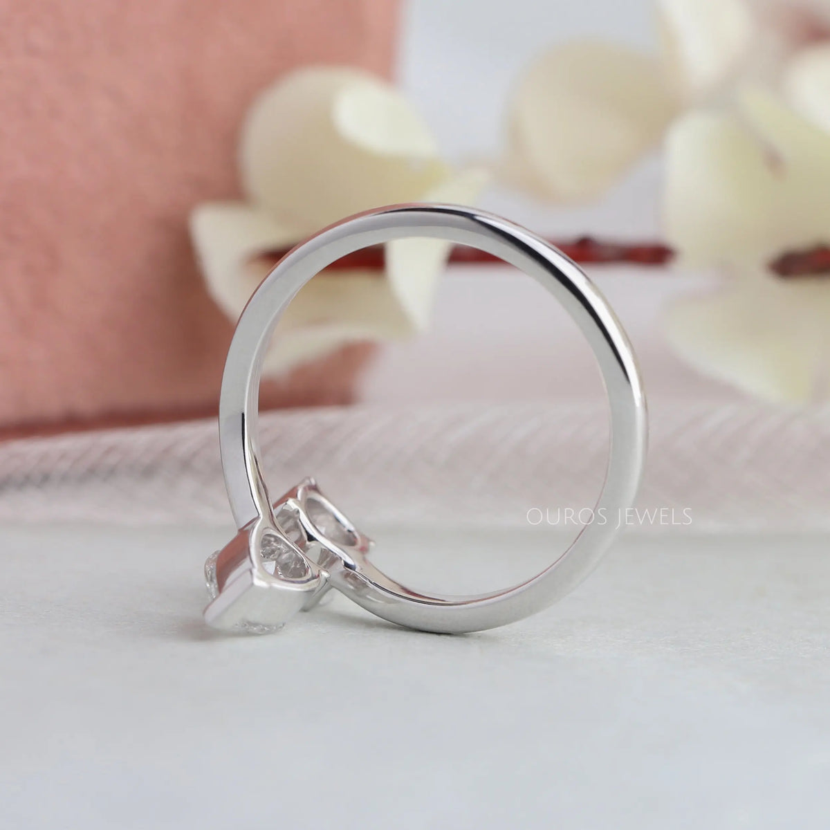 Pear and Round Diamond Bypass Ring