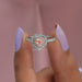 [Lab Grown Diamond Pink Heart Double Halo Accent Diamond Ring]-[Ouros Jewels]