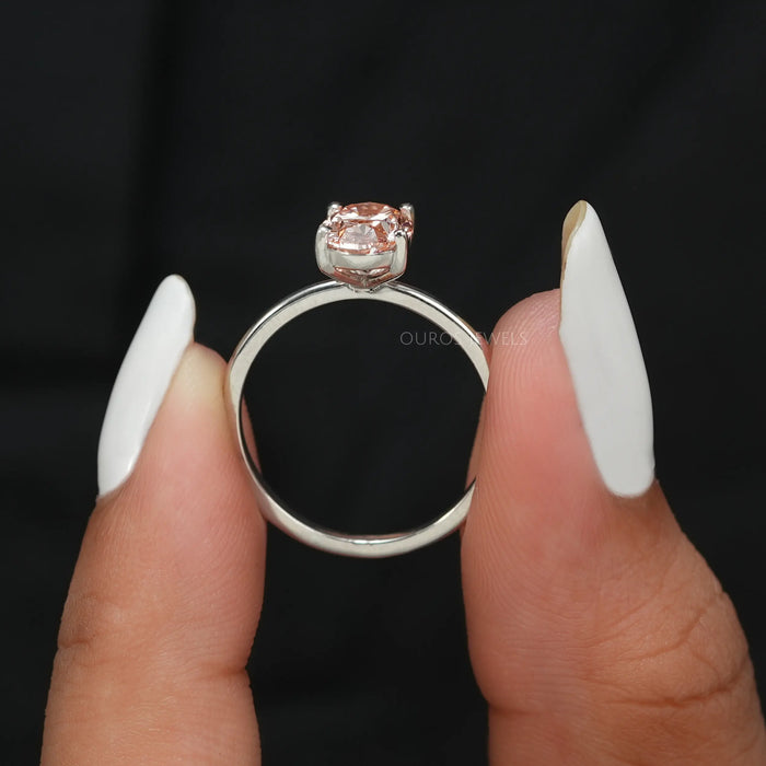 [Pink Oval Diamond Ring]-[Ouros Jewels]
