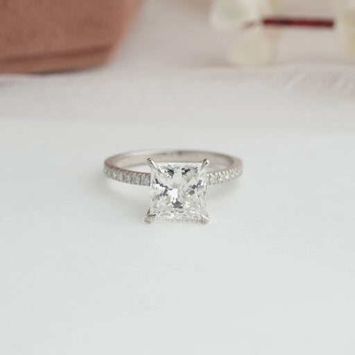 [Princess Cut Solitaire Engagement Ring]-[Ouros Jewels]