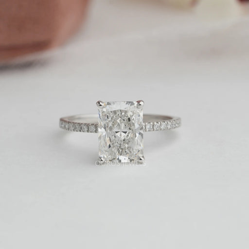 [Radiant Cut Accent Egagement Ring]-[Ouros Jewels]