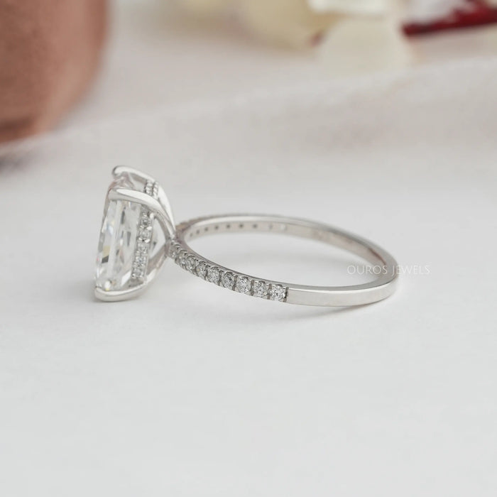 [Lab Diamond Accent Engagement Ring With Hidden Halo]-[Ouros Jewels]