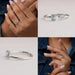 [Showing 4 View of Radiant and Pear Round Cut Dainty Diamond Open Cuff Ring]-[Ouros Jewels]
