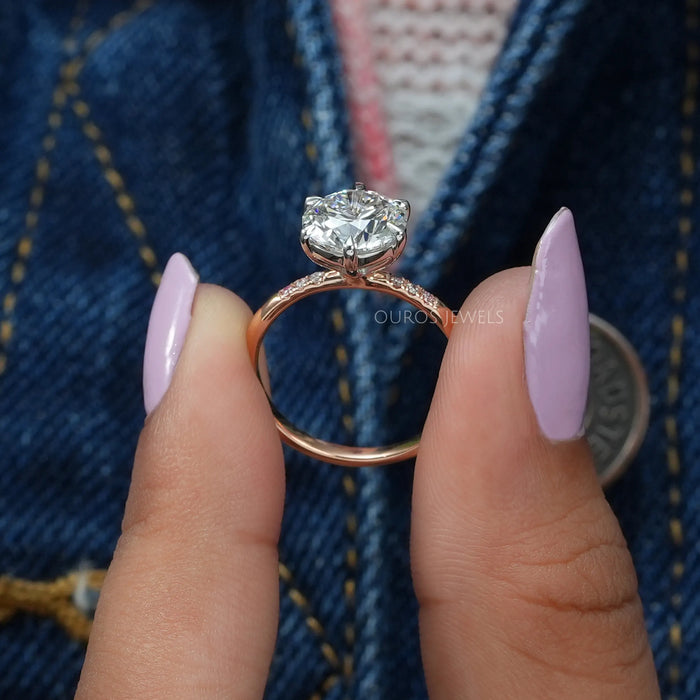 [Platinum Round Brilliant Cut Solitaire Diamond Ring]-[Ouros Jewels]