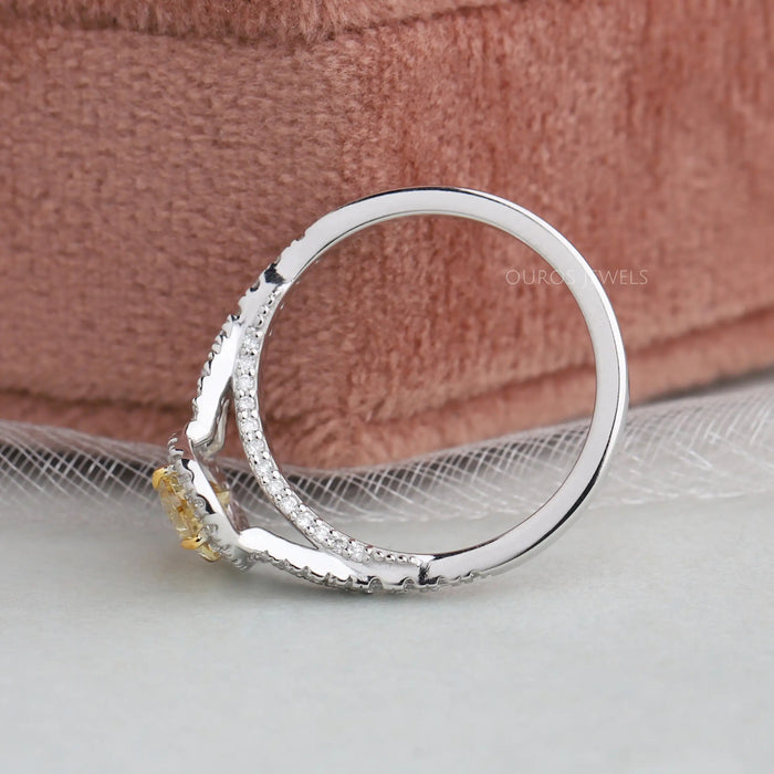 [Platinum Lab Created Diamond Engagement Ring]-[Ouros Jewels]