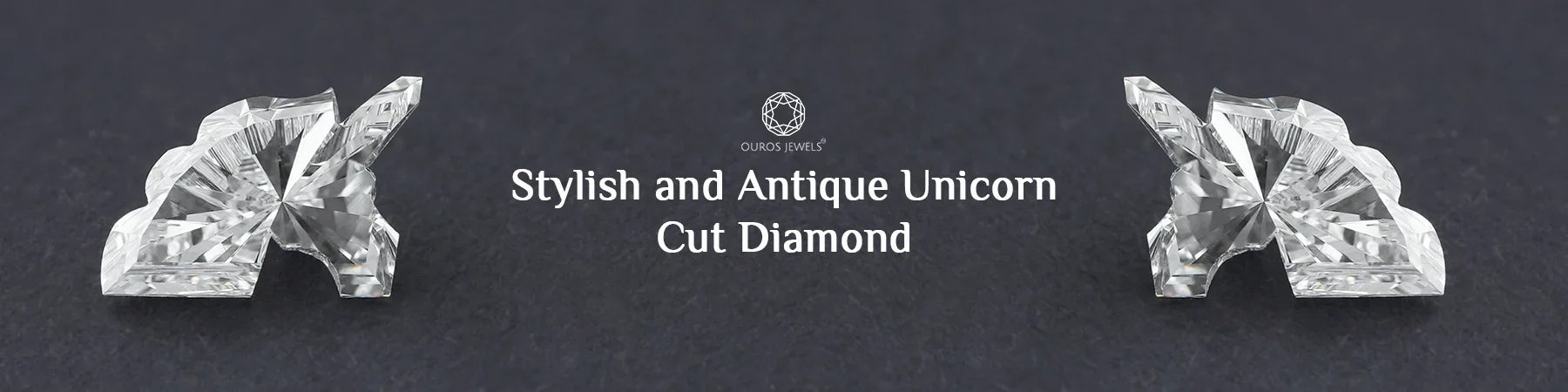 Image showing two stylish and antique Unicorn cut lab diamond