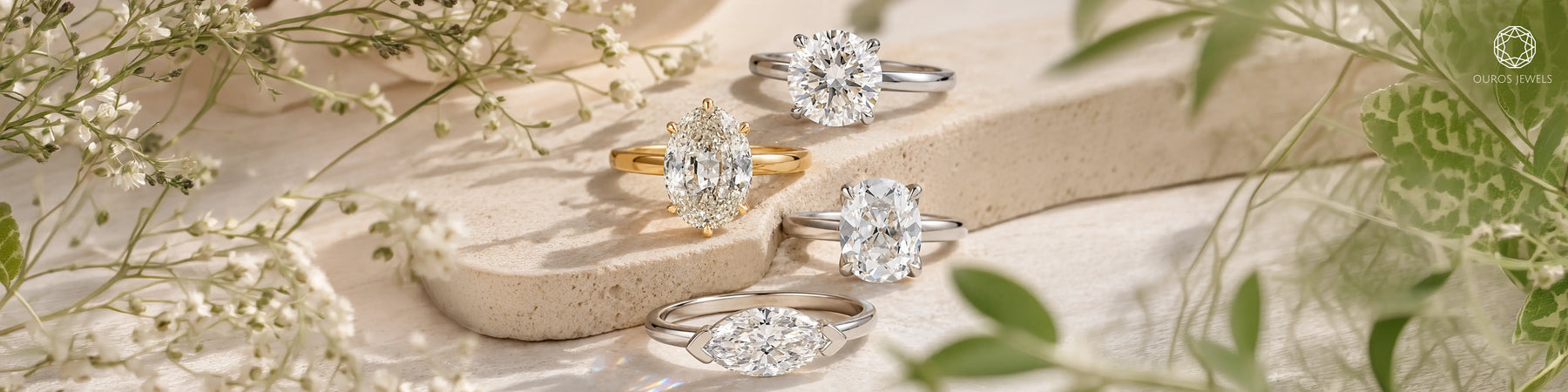 Best prong setting styles for solitaire engagement rings – round, oval, cushion and marquise diamonds