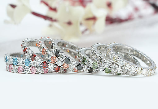 Lab-grown diamond wedding eternity rings