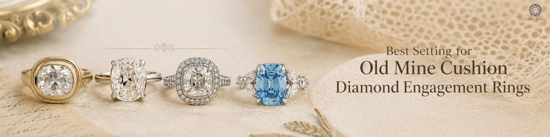 Best Setting for Old Mine Cushion Lab Diamond Engagement Rings