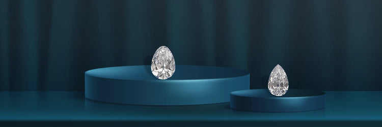 Image showing antique and unique Old Mine Pear Cut Lab-Grown Diamonds