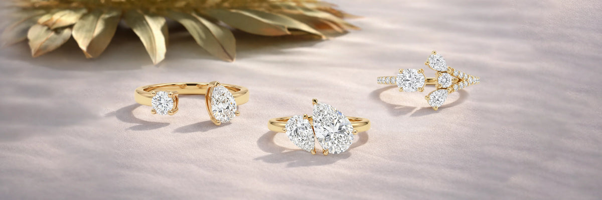 Lab Grown Toi et Moi Engagement Rings